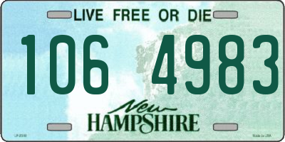 NH license plate 1064983