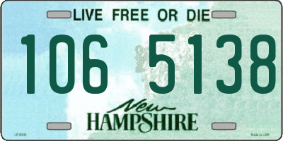 NH license plate 1065138