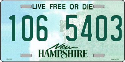 NH license plate 1065403
