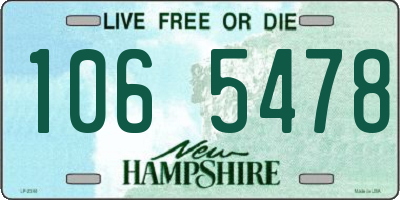 NH license plate 1065478