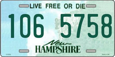 NH license plate 1065758