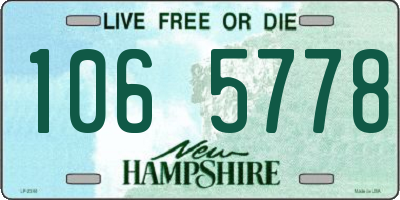NH license plate 1065778