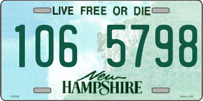 NH license plate 1065798