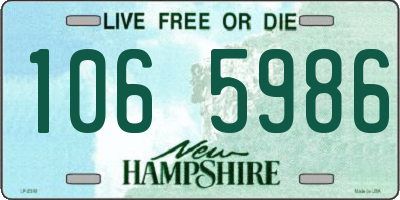 NH license plate 1065986