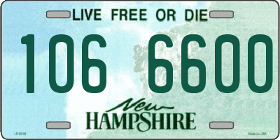 NH license plate 1066600