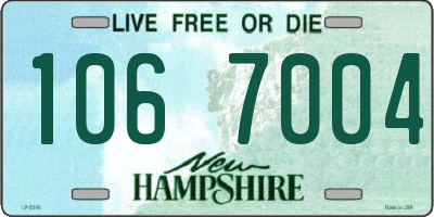 NH license plate 1067004