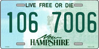 NH license plate 1067006