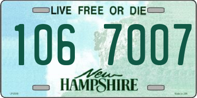 NH license plate 1067007