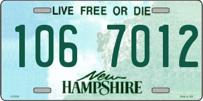 NH license plate 1067012