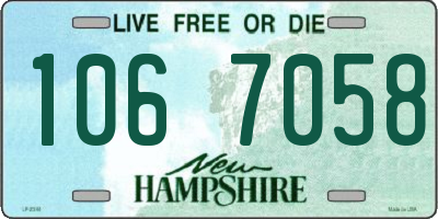 NH license plate 1067058