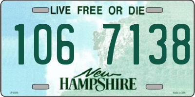NH license plate 1067138