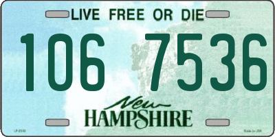 NH license plate 1067536
