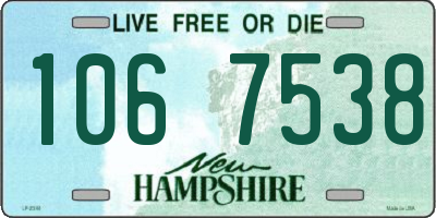 NH license plate 1067538