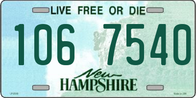 NH license plate 1067540