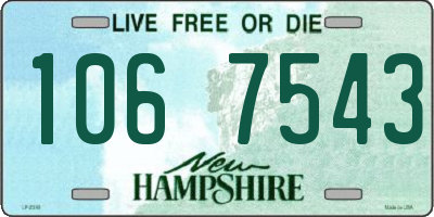 NH license plate 1067543