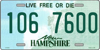 NH license plate 1067600