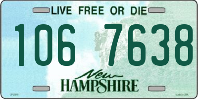 NH license plate 1067638