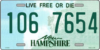 NH license plate 1067654