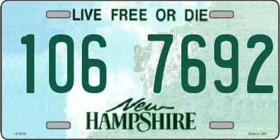NH license plate 1067692
