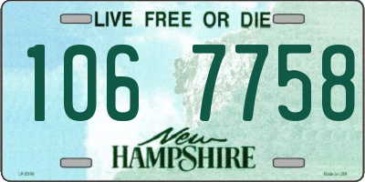 NH license plate 1067758