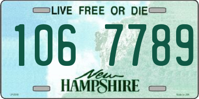 NH license plate 1067789