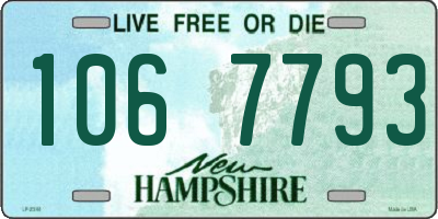 NH license plate 1067793