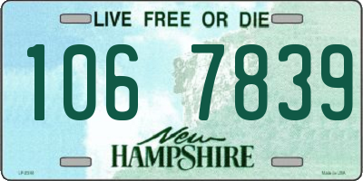 NH license plate 1067839