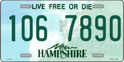 NH license plate 1067890