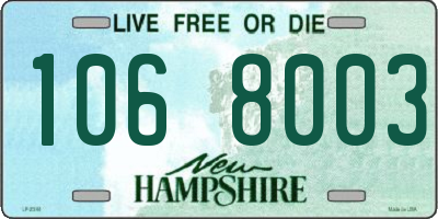 NH license plate 1068003
