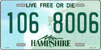 NH license plate 1068006
