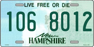 NH license plate 1068012