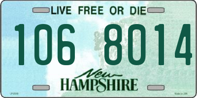 NH license plate 1068014