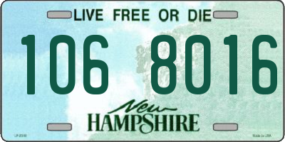 NH license plate 1068016