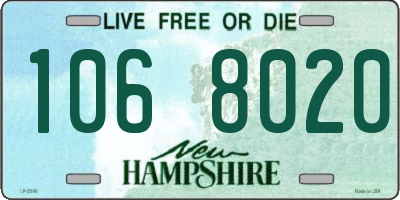 NH license plate 1068020
