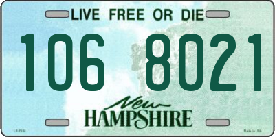 NH license plate 1068021