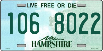 NH license plate 1068022
