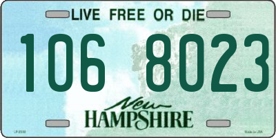 NH license plate 1068023