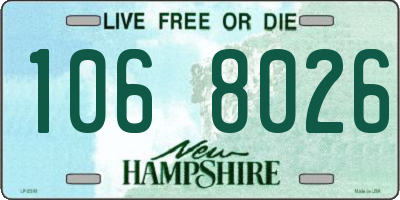 NH license plate 1068026