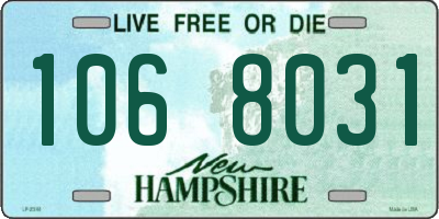 NH license plate 1068031