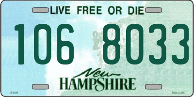 NH license plate 1068033