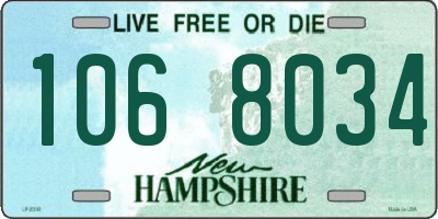 NH license plate 1068034