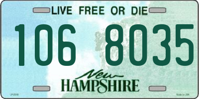 NH license plate 1068035