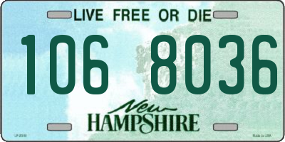 NH license plate 1068036