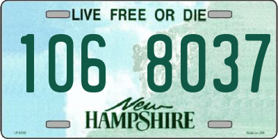 NH license plate 1068037