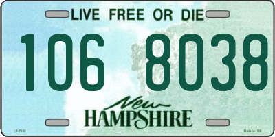 NH license plate 1068038