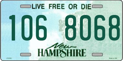 NH license plate 1068068