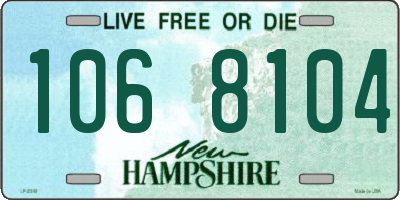 NH license plate 1068104