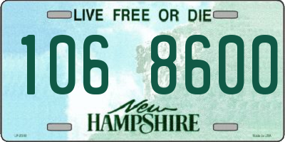 NH license plate 1068600