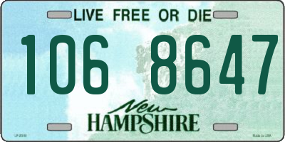 NH license plate 1068647