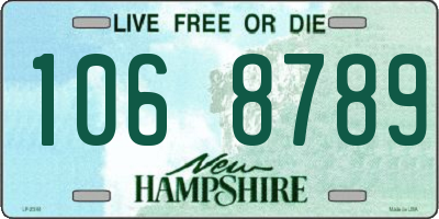 NH license plate 1068789